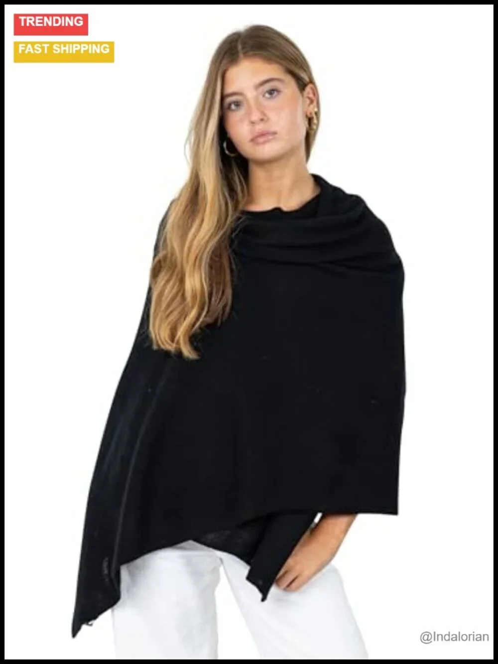 Cashmere Wool Blend Wrap, Pashmina Shawl Scarf, Travel 78